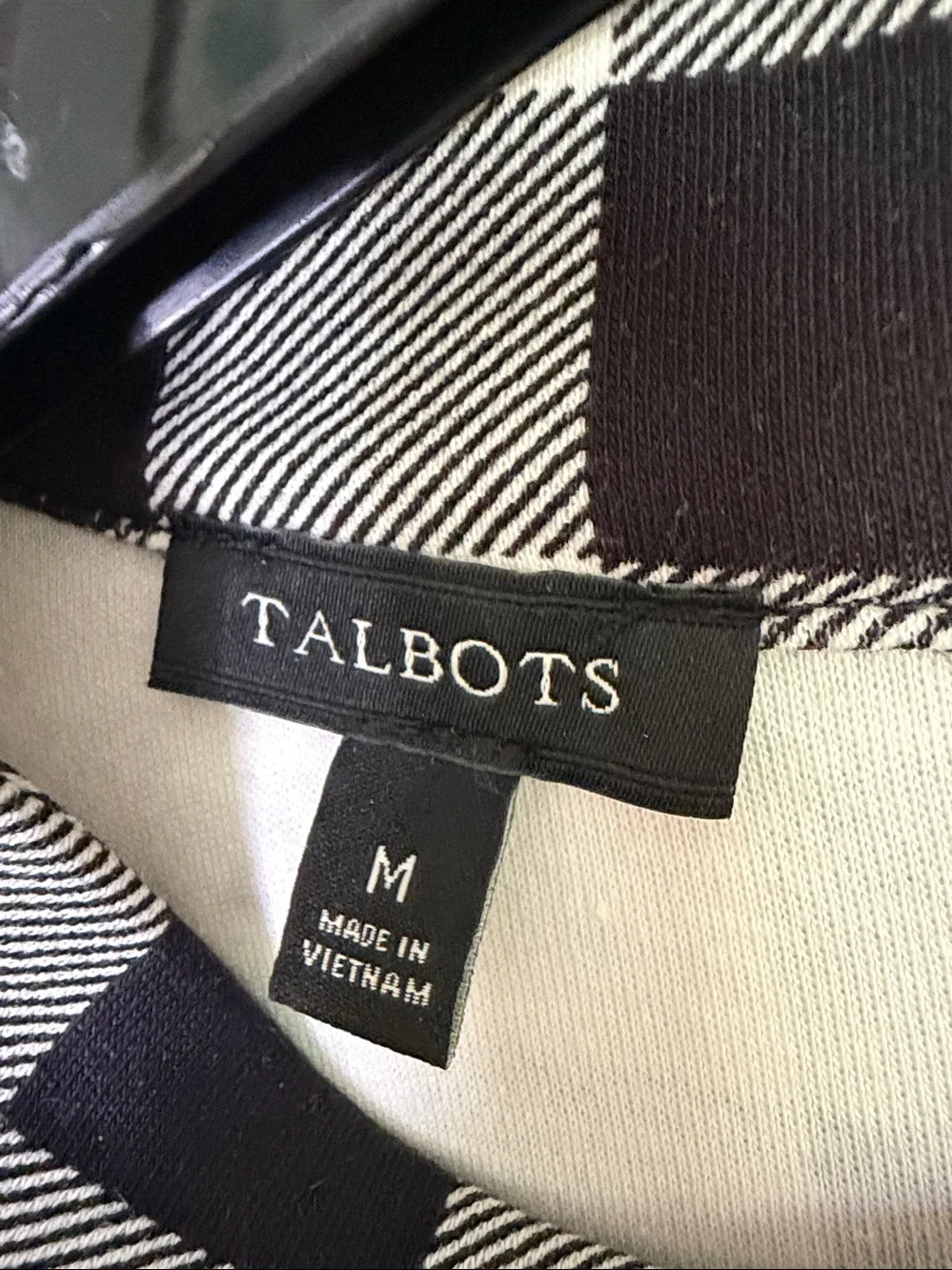 Talbots Black Plaid Dress Size Medium